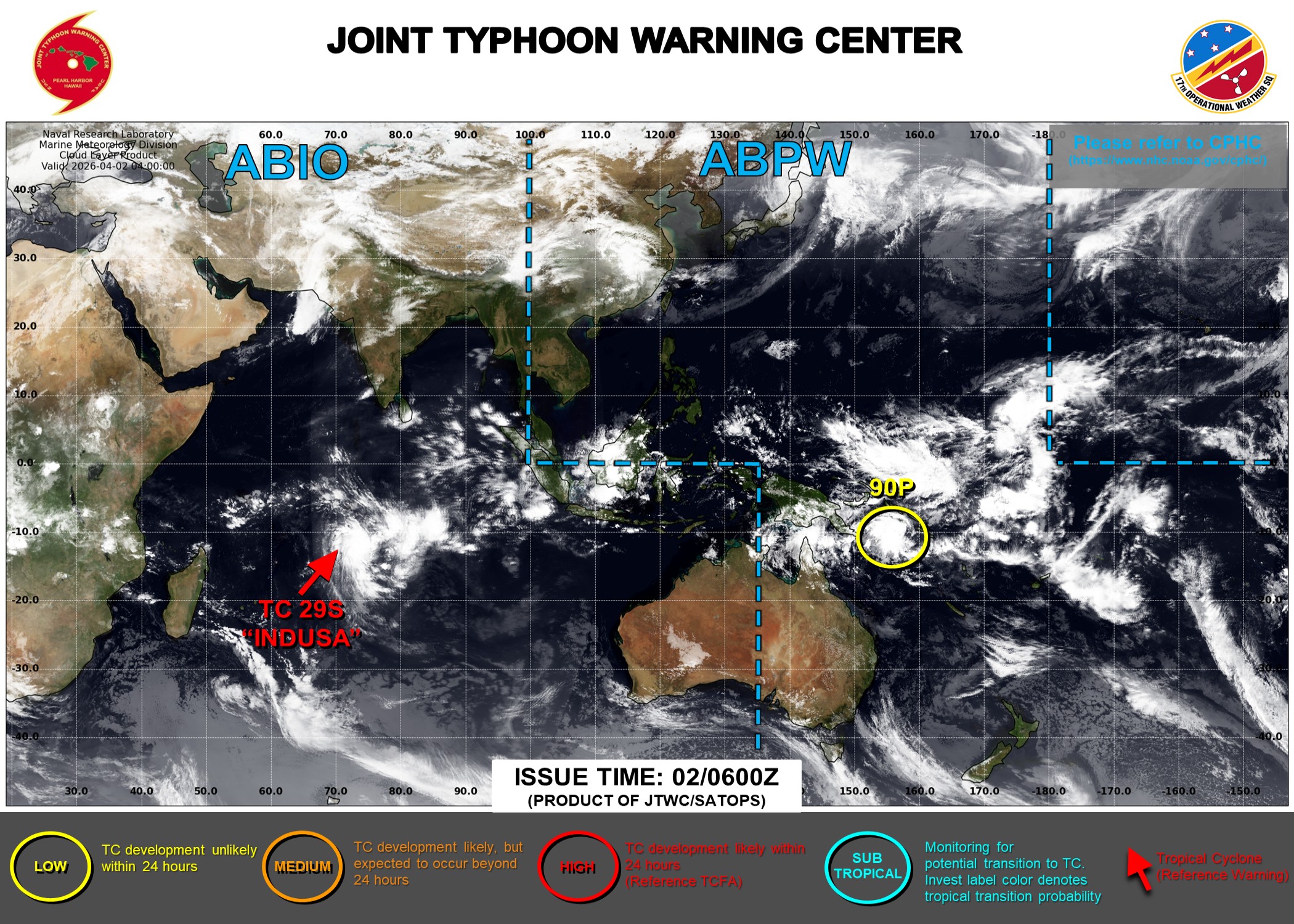 JTWC Significant Tropical Weather Advisory Map