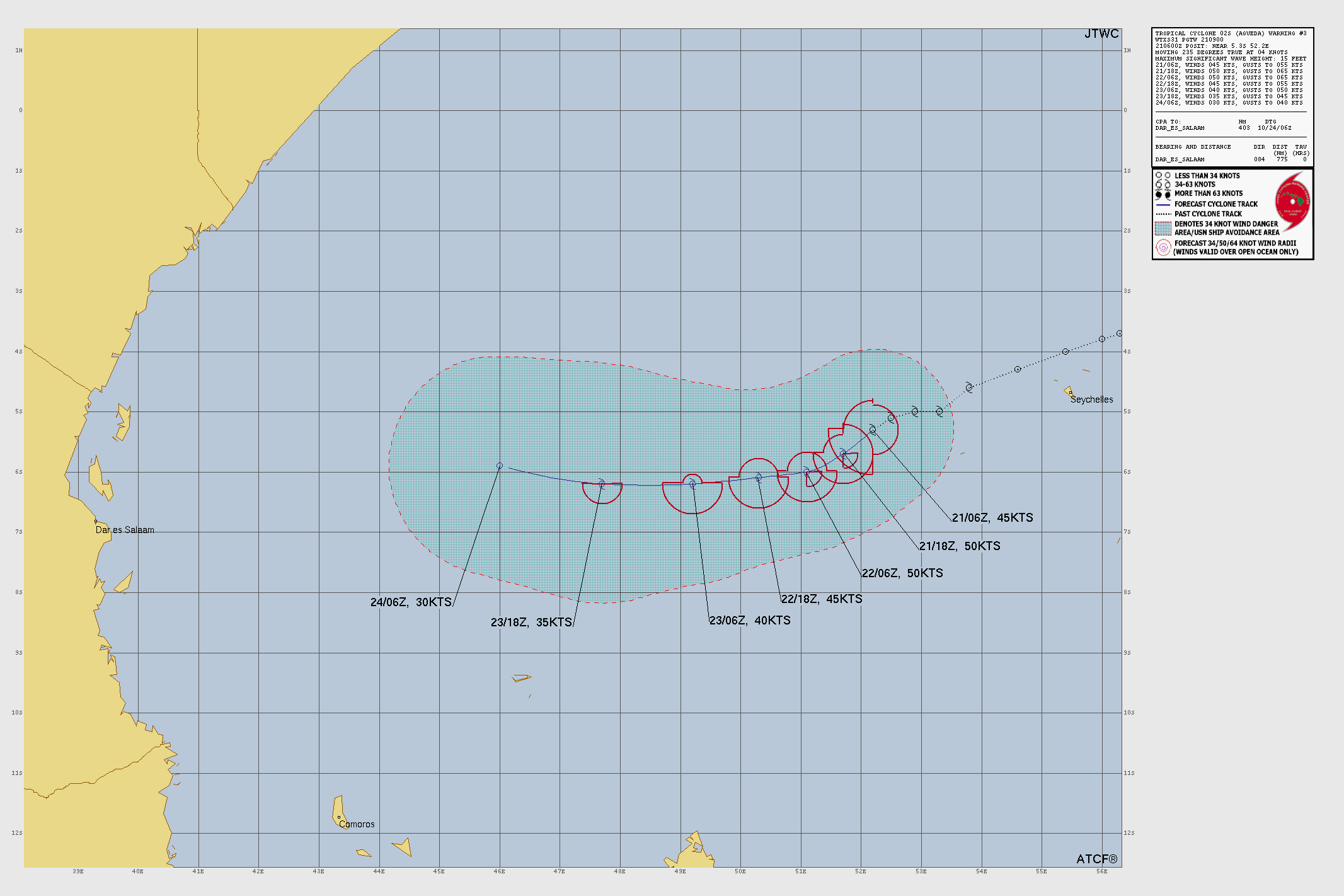 Official forecast cone for Tropical Storm TWO