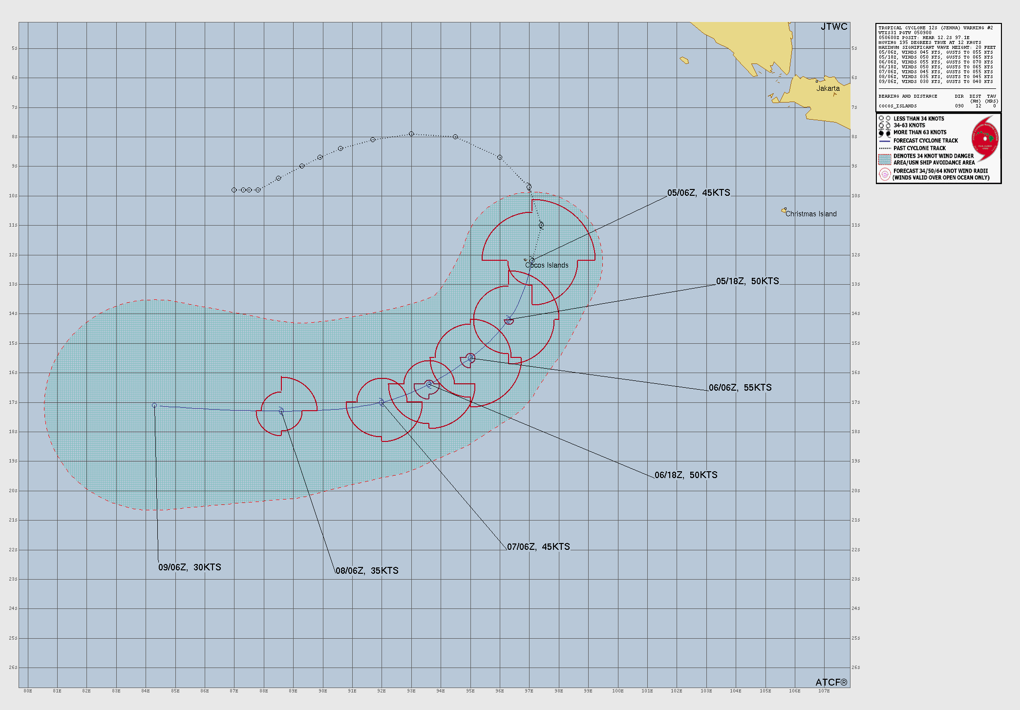 Official forecast cone for Tropical Storm TWELVE