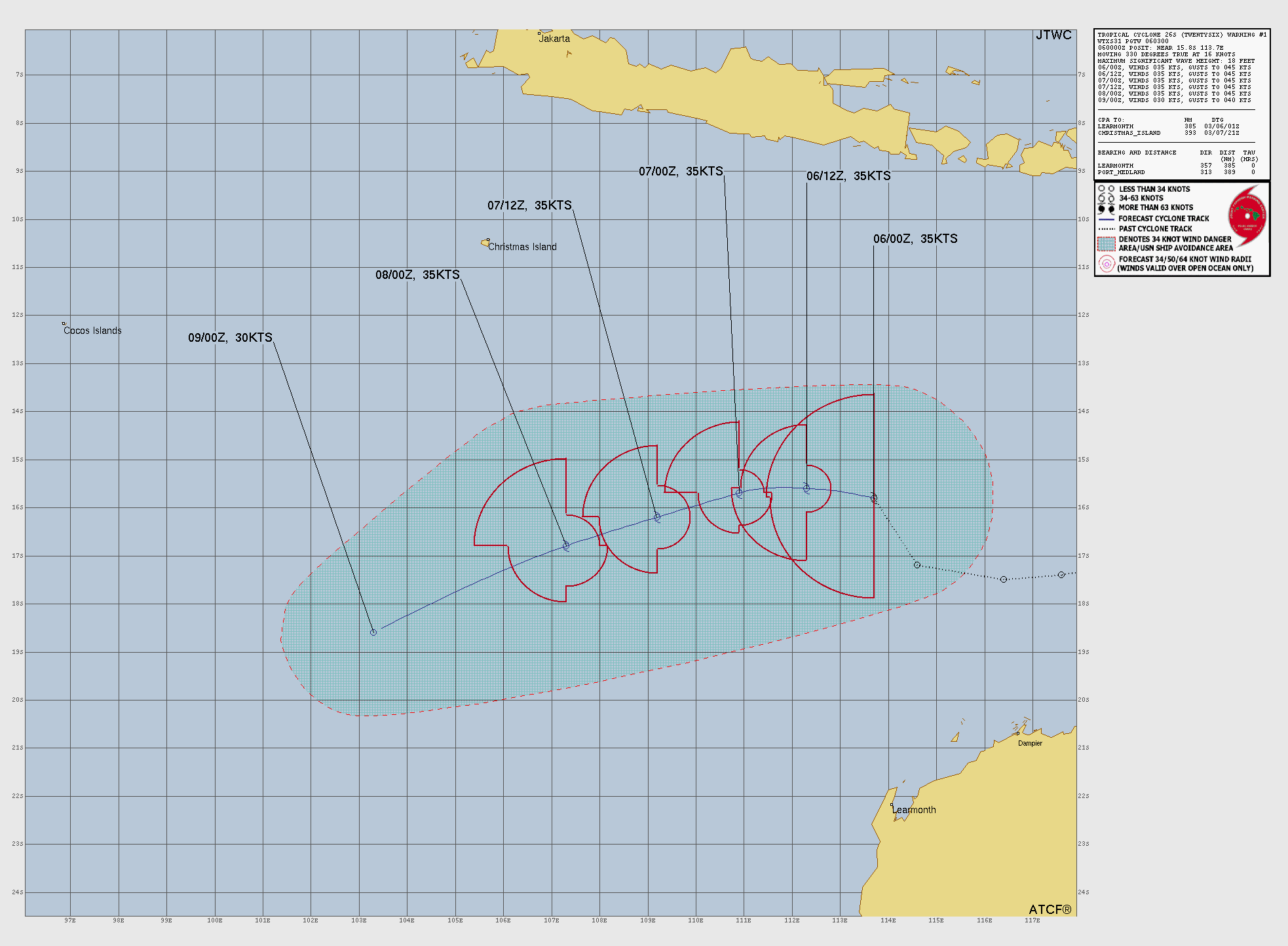 Official forecast cone for Tropical Storm TWENTYSIX